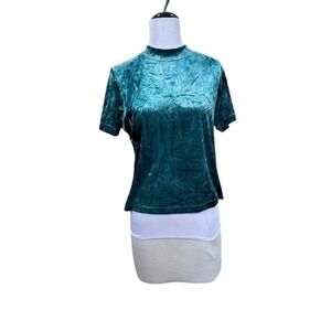 Newport News Poetcore Glamoratti‎ Crushed Velvet Mock Neck XL